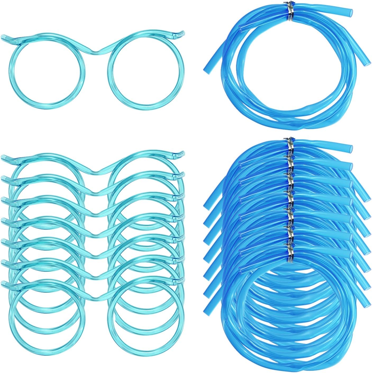 uxcell 8 Pcs Straw Glasses, Plastic Straw Eye Glasses