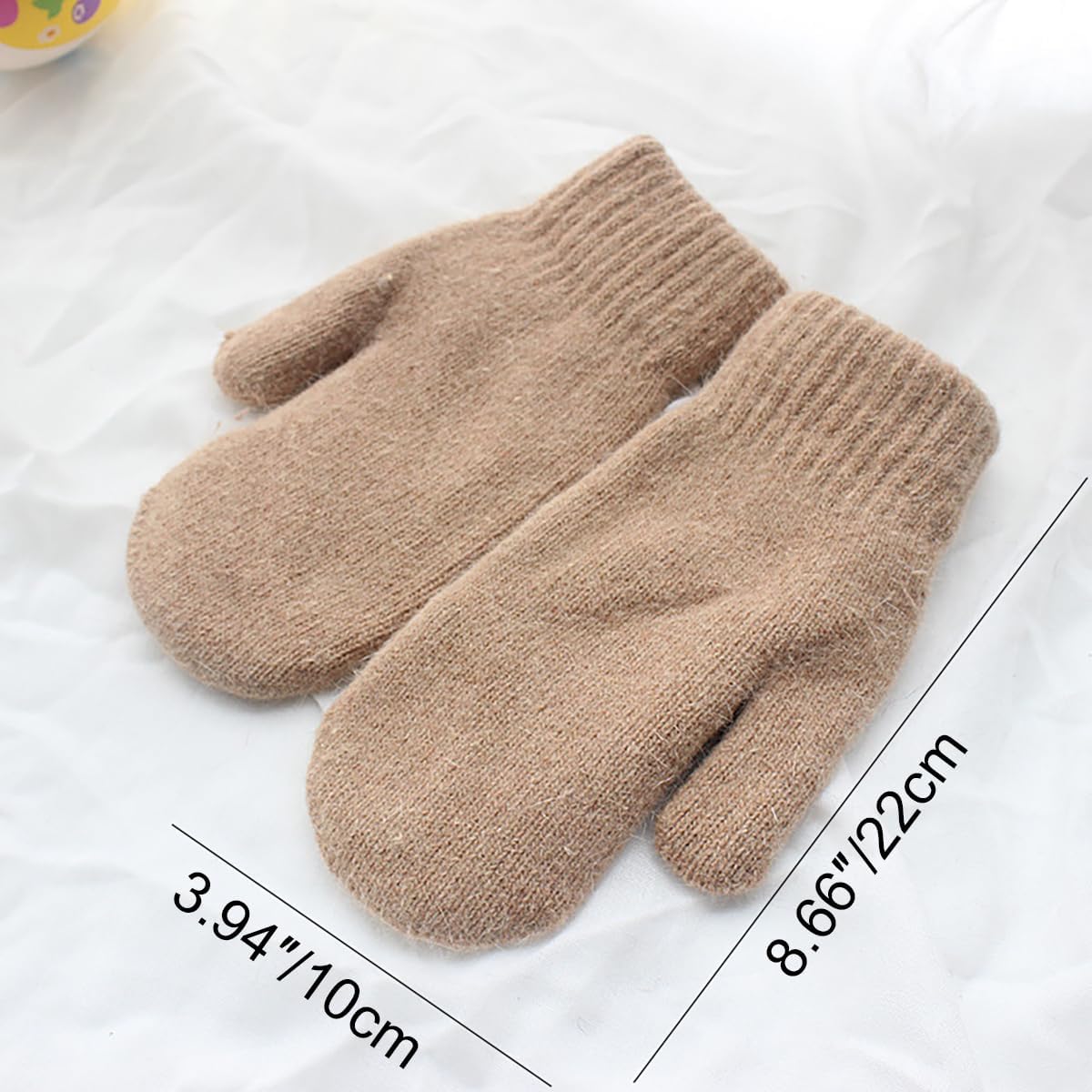Winter Mittens Warm Knit Gloves for Women, Fleece Lining Thick Stretch Mittens for Cold Weather