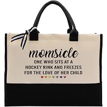 EDCTO Canvas Bag Gift for Mom, Momsicle Canvas Bag, Hockey Mom Gift, Cotton Canvas Tote Bag, Hockey Mom Tote, Sports Mom Gift, Mom Appreciation Gift, Mom Reusable Grocery Bags Utility Tote