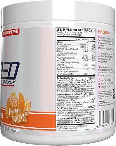 Miniatura 7 de EHP Labs OxyShred - Polvo de preentrenamiento y suplemento de trituración, polvo de preentrenamiento con L glutamina y acetil L carnitina, bebida de