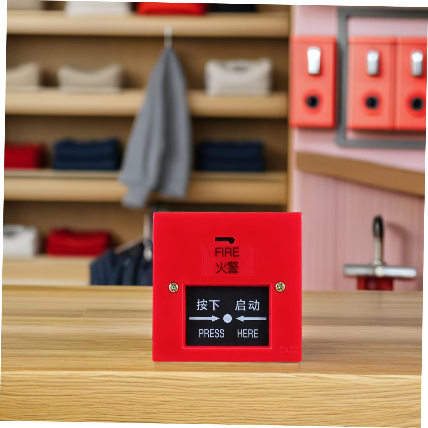 SHINEOFI Interruptor de Rociadores contra Incendios Rojo, Botón de Alarma Manual Reiniciable de Plástico para Sistema de Protección contra Incendios en Emergencias