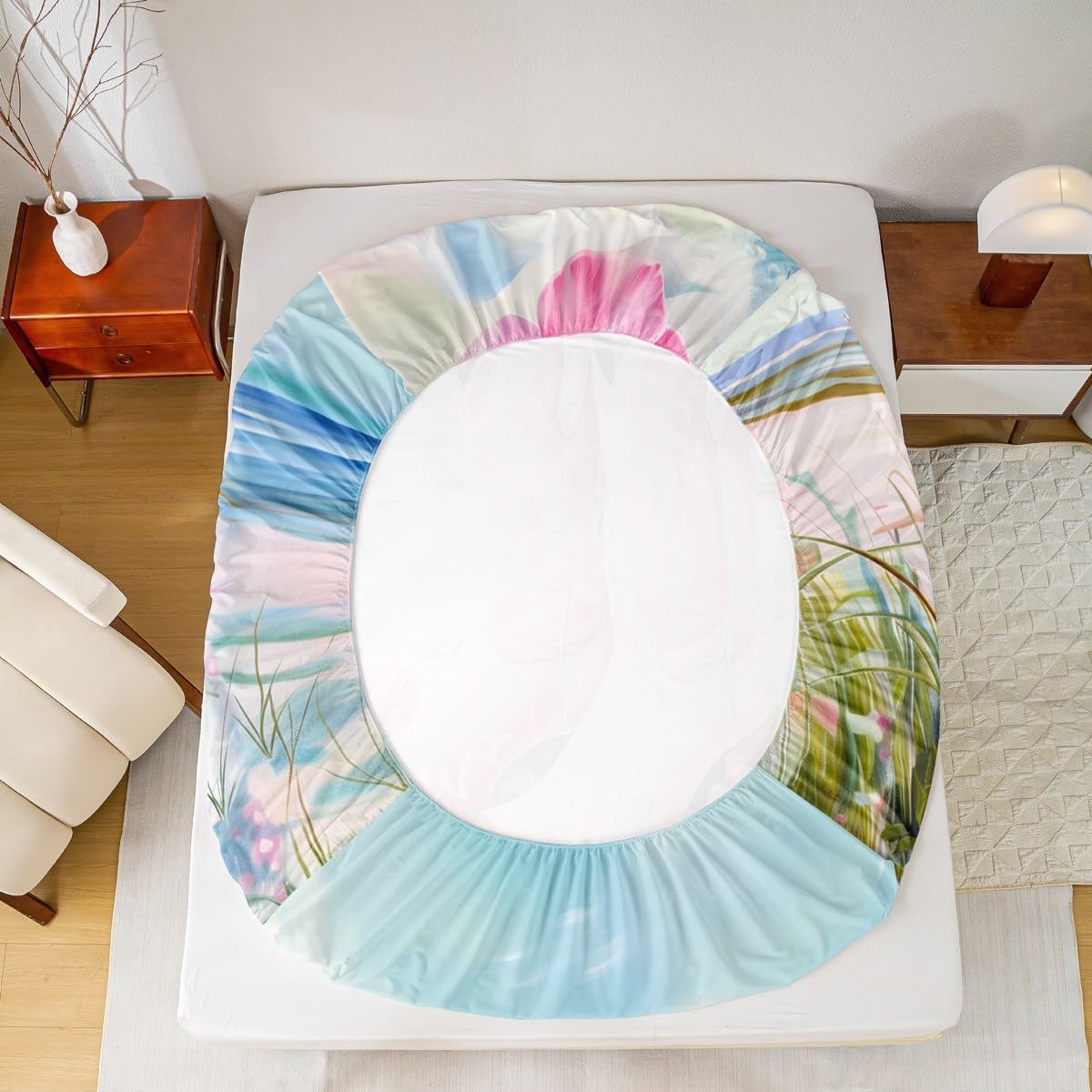 jejeloiu Western 3 Pieces Sheet with 16" Deep Pockets for Kids Boys Girls Wild West Cowboy Bedding Twin Size Shoes Flroal Bed Sheets Set Bedroom Decor Pink Blue