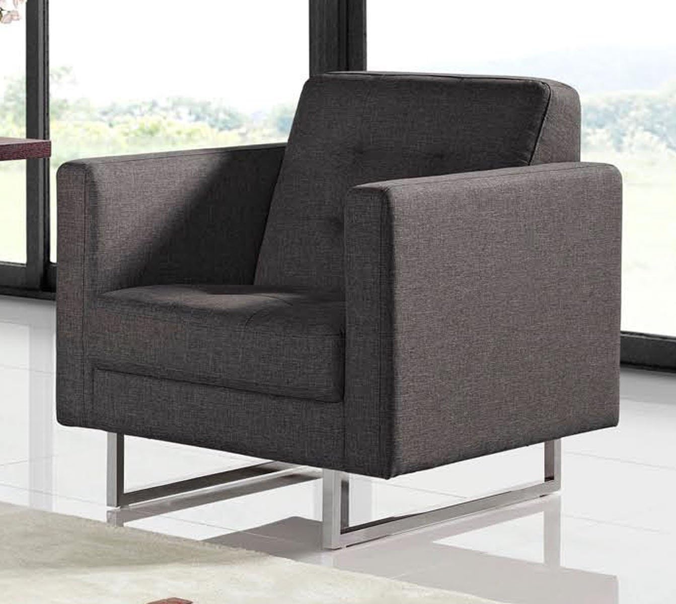 Opus Grey Fabric Tufted Chair by Diamond Sofa Home & Kitchen