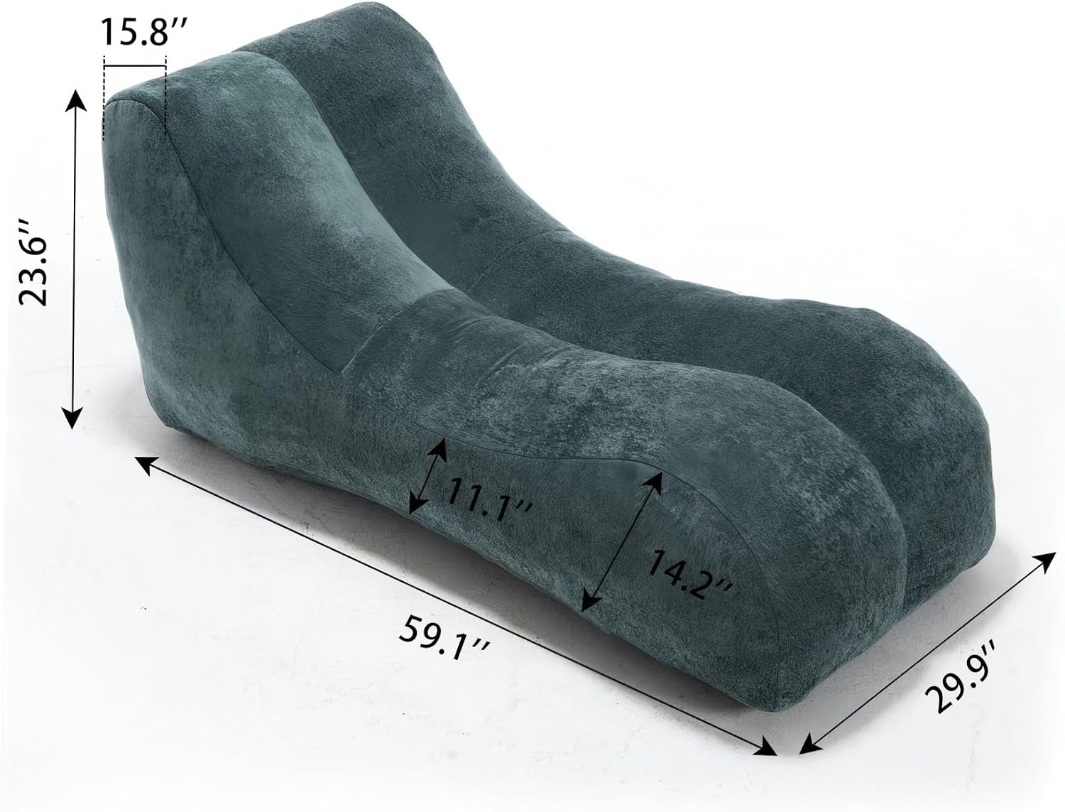 Cilee Bean Bag Chair with Built-in Footrest Bean Bag Sofa with Filler Cozy All-in-One Lounge Chair for Adults and Kids Stuffed Floor Sofa for Living Room Bedroom Apartment, Light Blue