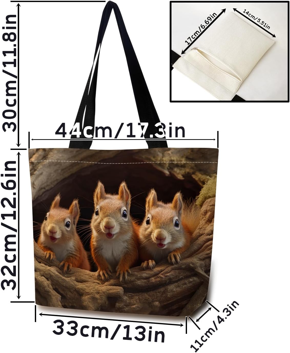 Squirrels Reusable Grocery Tote Bag image 4