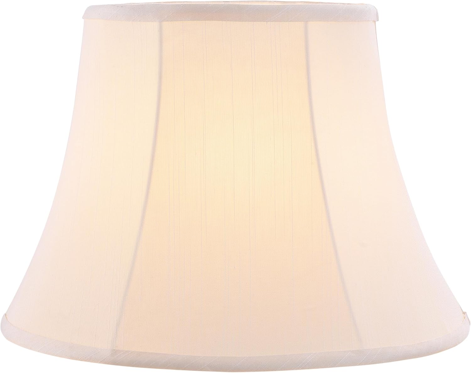 Aspen Creative 38019, Handsewn Bell Traditional Collapsible Spider Shade in Butter Cream Jacquard Textured Fabric, 9" Top x 15" Bottom x 11" Slant