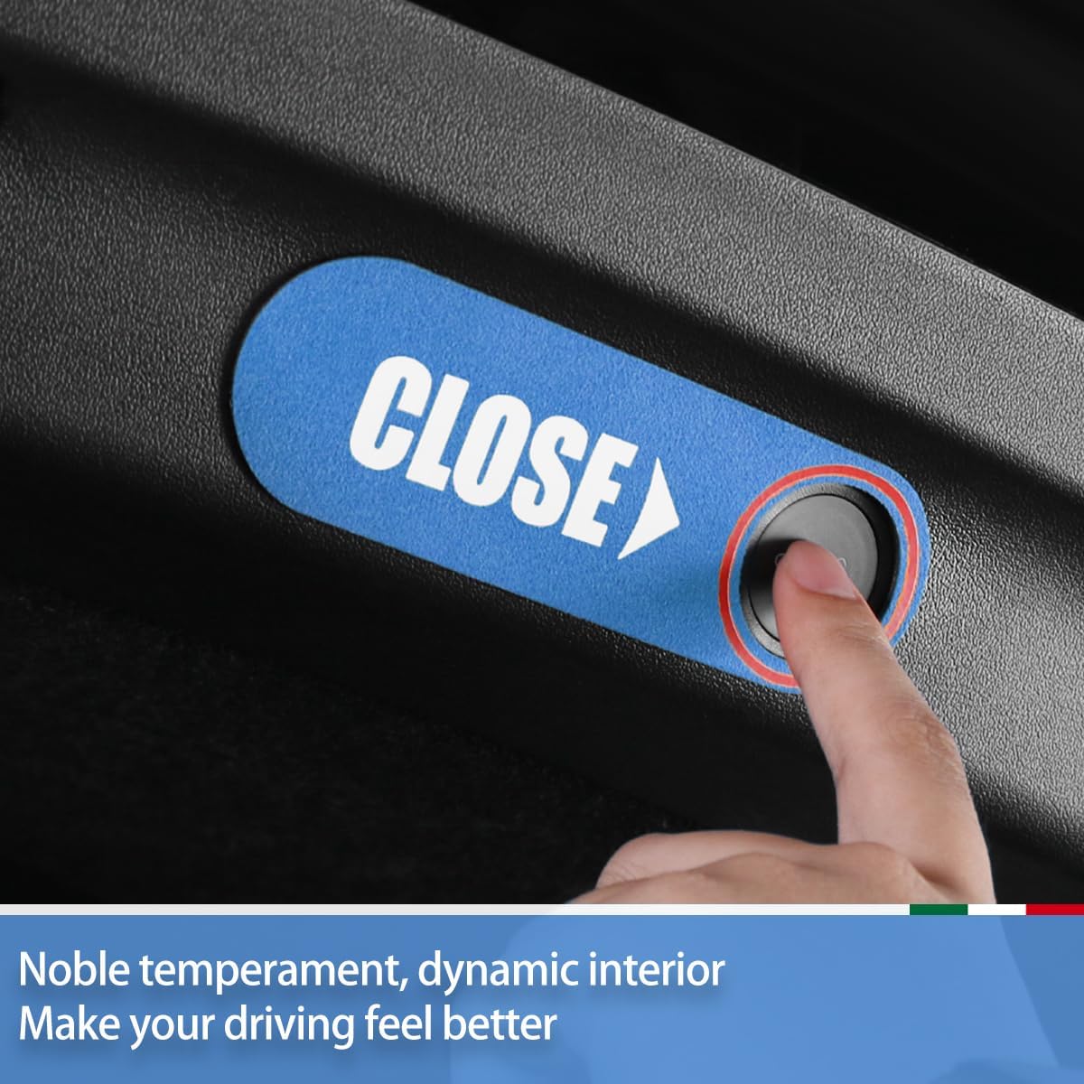GZXinWei Blue Suede Interior Rear Trunk Liftgate Close Button Trim Sticker Frame Decor Accessories for Alcantara Tesla Model Y 2020-2024 Model 3 2021-2023 image 3