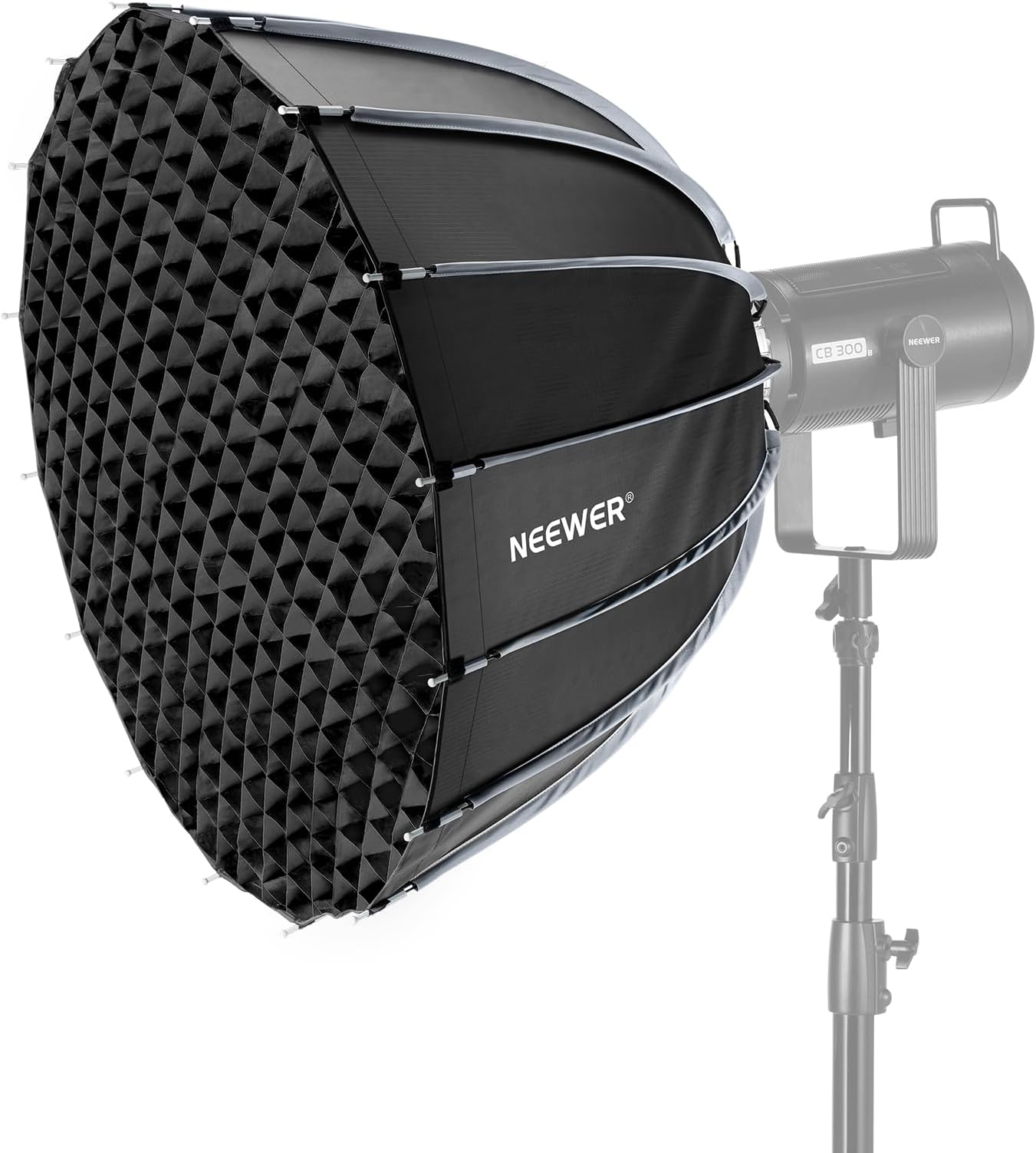 NEEWER 70 cm Parabolic Softbox, Bowens Attachment, Quick Release with Diffusers/Grids/Bag for Continue Video Lights CB60 CB200B MS60 MS150B Q4 Compatible with Godox Compatible with Aputure 600d, NS70P