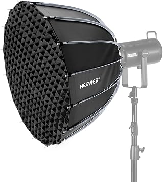 NEEWER 28"/70cm Parabolic Softbox Bowens Mount, Quick Release with Diffusers/Grid/Bag for Video Continuous Lighting CB60 CB200B MS60 MS150B Q4 Compatible with Godox Compatible with Aputure 600d, NS70P