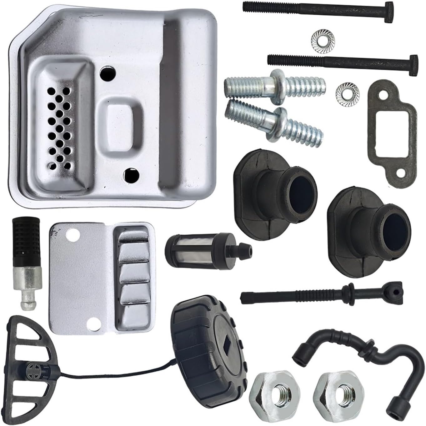 Kit Fit for 018 MS180 017 MS170 MS180C MS170C Chainsaw Bar Stud Nut Fuel Oil Filter Line