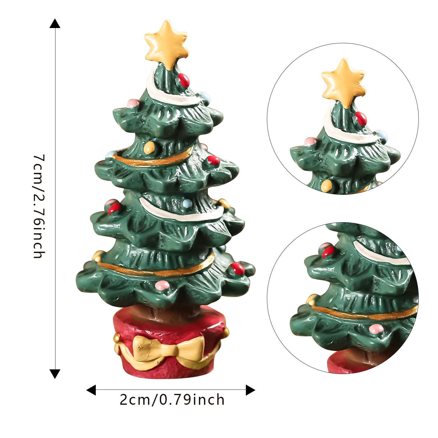 NAUZE Christmas Tree Aquarium Decoration Resin Craft Tabletop Decoration Creative Fish Tank Supplies for Cartoon Christmas Landscaping Decor - Image 2