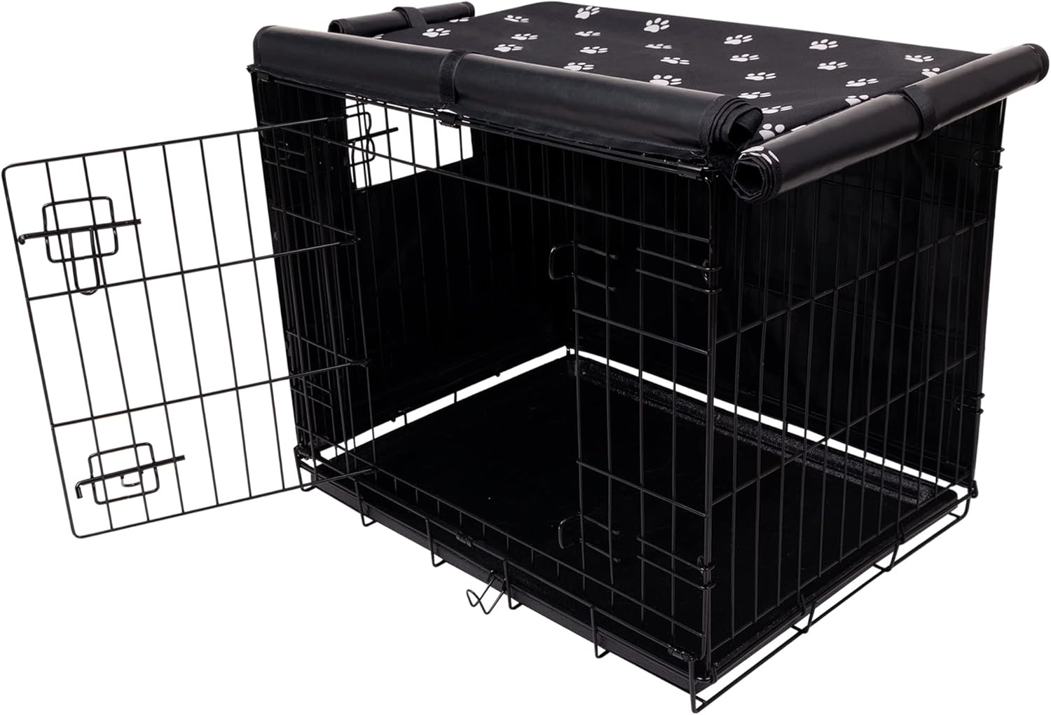 Pet Prime Dog Crate Cover Indoor/Outdoor Durable Windproof 600D Oxford Fabric Pet Kennel Cover Fit for 24 30 36 42 48 Inches Wire Dog Crate for Small and Large Dogs-Cover Only (48 Inch (48"x30"x33"))