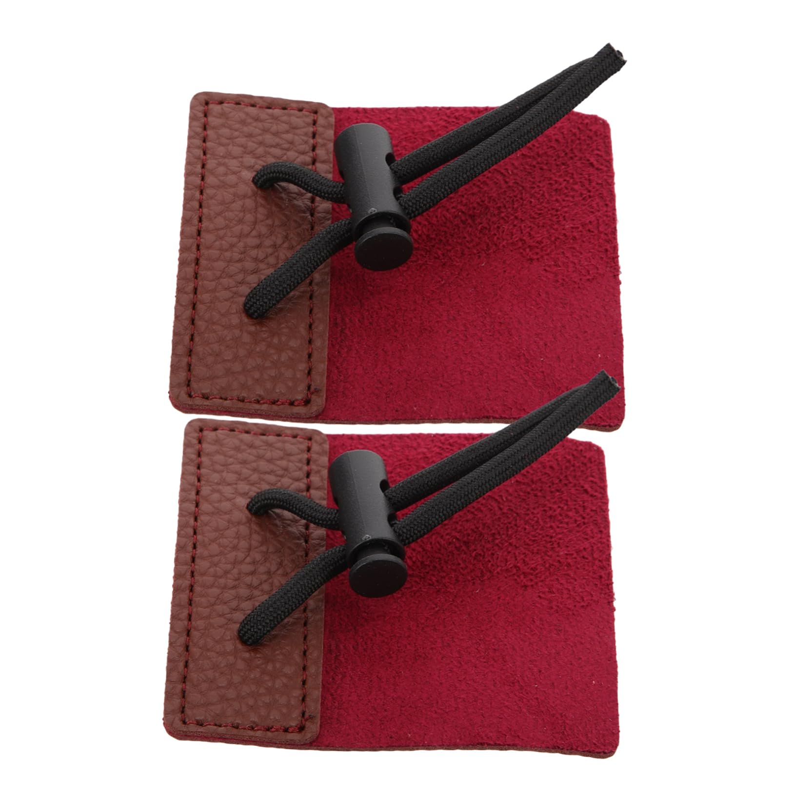 Totority Fingertabs 2pcs Pu Leather Finger Guard Accessories Easy to Adjust Wear-Resistant Ideal for All Levels