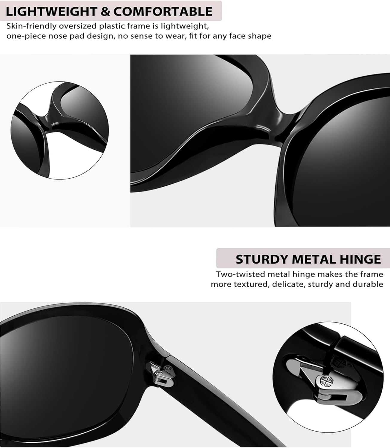Joopin Oversized Sunglasses Womens Trendy Polarized Large Driving Sun Glasses Ladies UV Protective Big Sunnies Shades - Image 4
