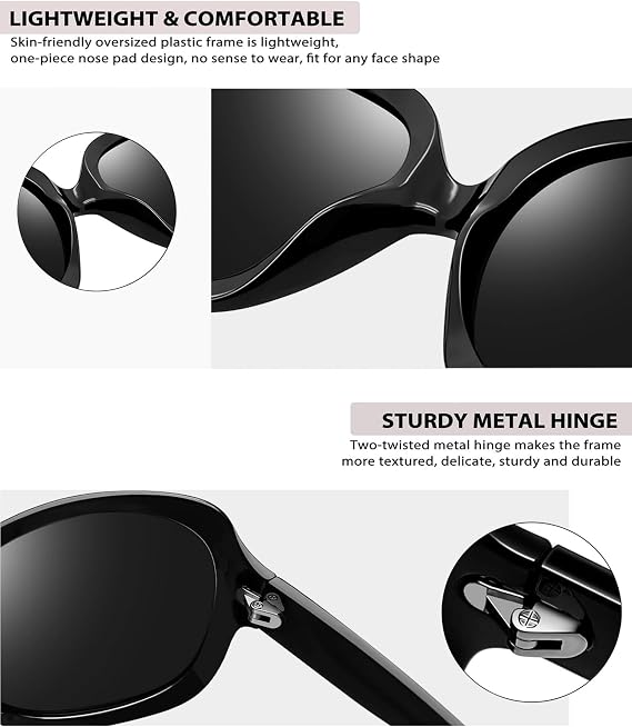 Joopin Oversized Sunglasses Womens Trendy Polarized Large Driving Sun Glasses Ladies UV Protective Big Sunnies Shades