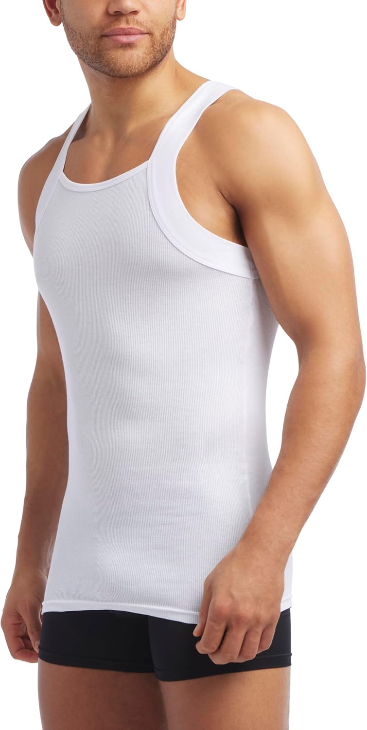 Evolve Mens Cotton Comfort Square Cut Tank Multi Pack - Image 4