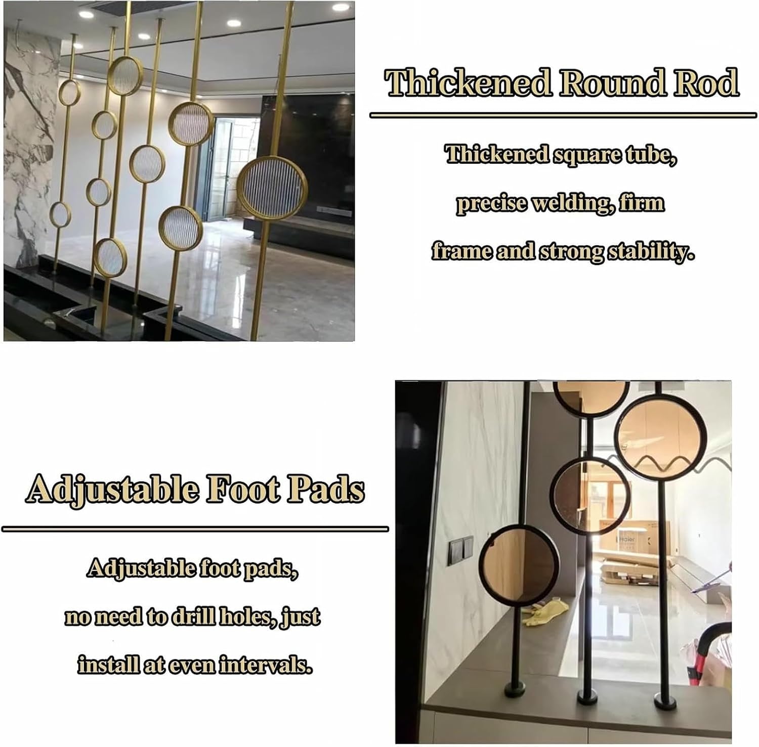 Floor to Ceiling Wall Partition Post Room Divider, Hallway Stairs Privacy Screen Dividers for Apartment, Luxury Separator Decorative Panel