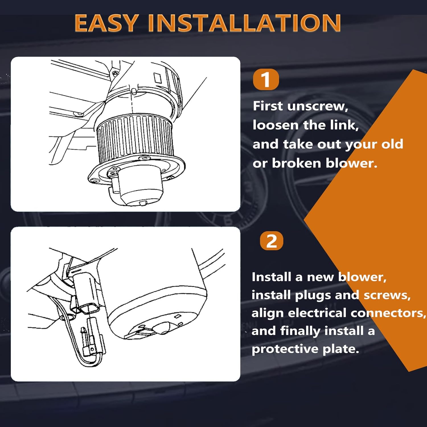 HVAC A/C Heater Blower Motor Compatible with 2013 2014 2015 2016 Dodge Dart Replacement for 68225055AB 76971 2311894 PM4050