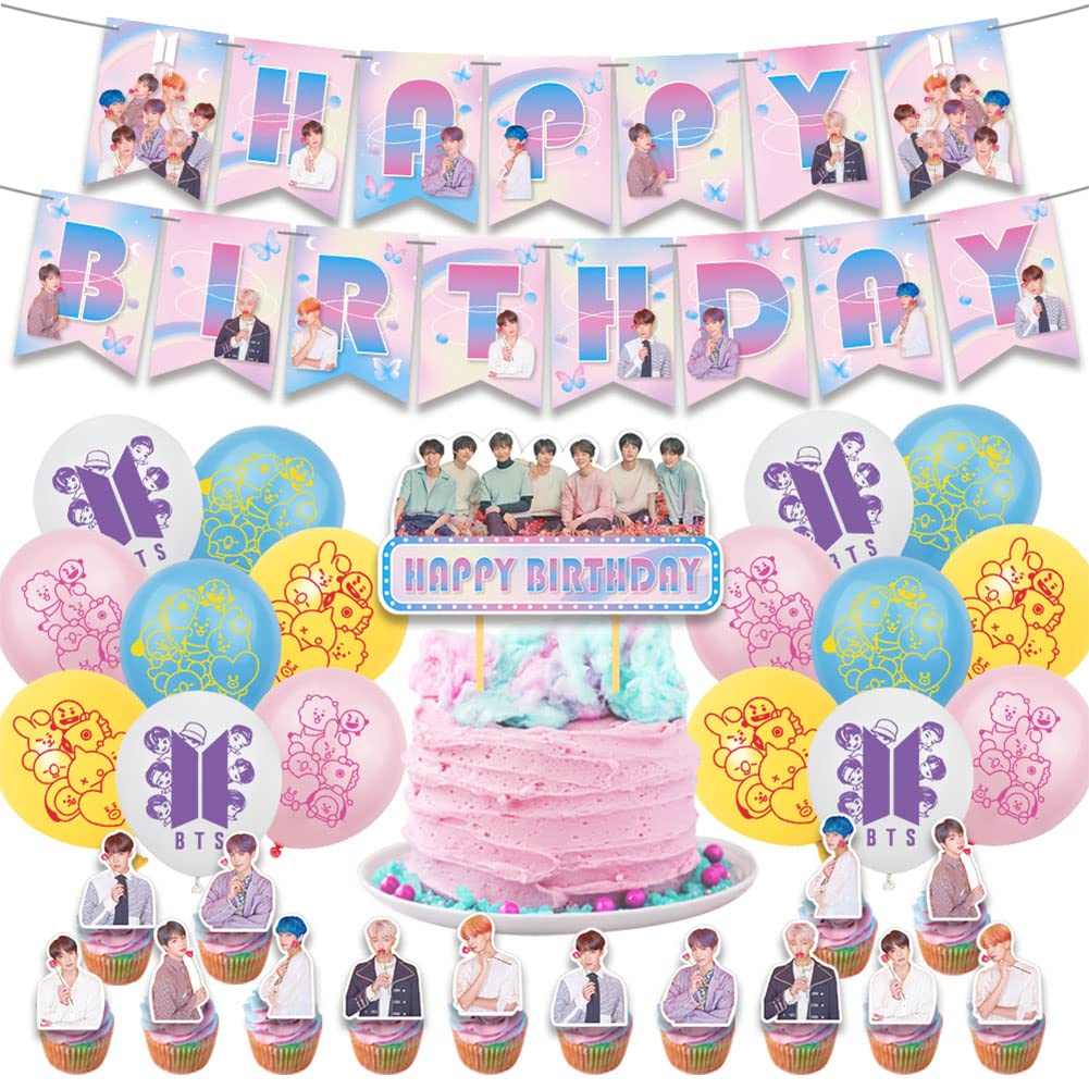 Sponsored Ad – BTS Party Decorations Set ,30PCS BTS Birthday Party Supplies - BTS Birthday Cake Topper and BTS Birthday Ba...