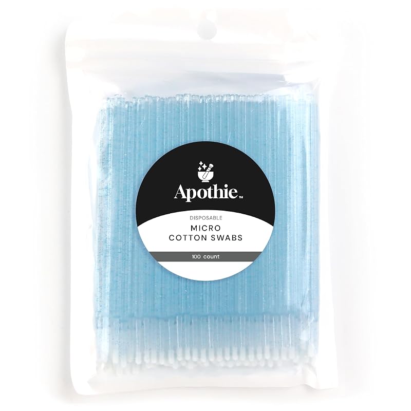 Hastes aplicadoras de microfibra descartáveis Apothie Blue Crystal, 100 unidades