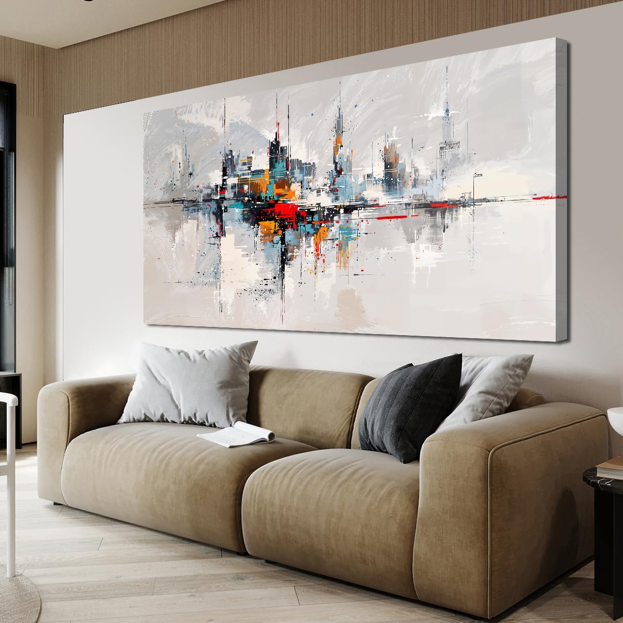 Abstract Wall Art Decor Wall Art Pictures for Living Room Abstract Canvas Art Wall Decor Modern Colorful Wall Art Prints Contemporary City Wall Art Decorations Bedroom Office Home Decor Aesthetic 20" X 40"