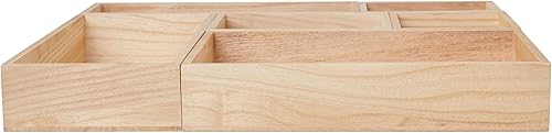 Miniatura 7 de Martha Stewart Enzo - Juego de organizadores de cajones de escritorio de madera, organizadores de madera de Paulownia en varios tamaños, 6 piezas,