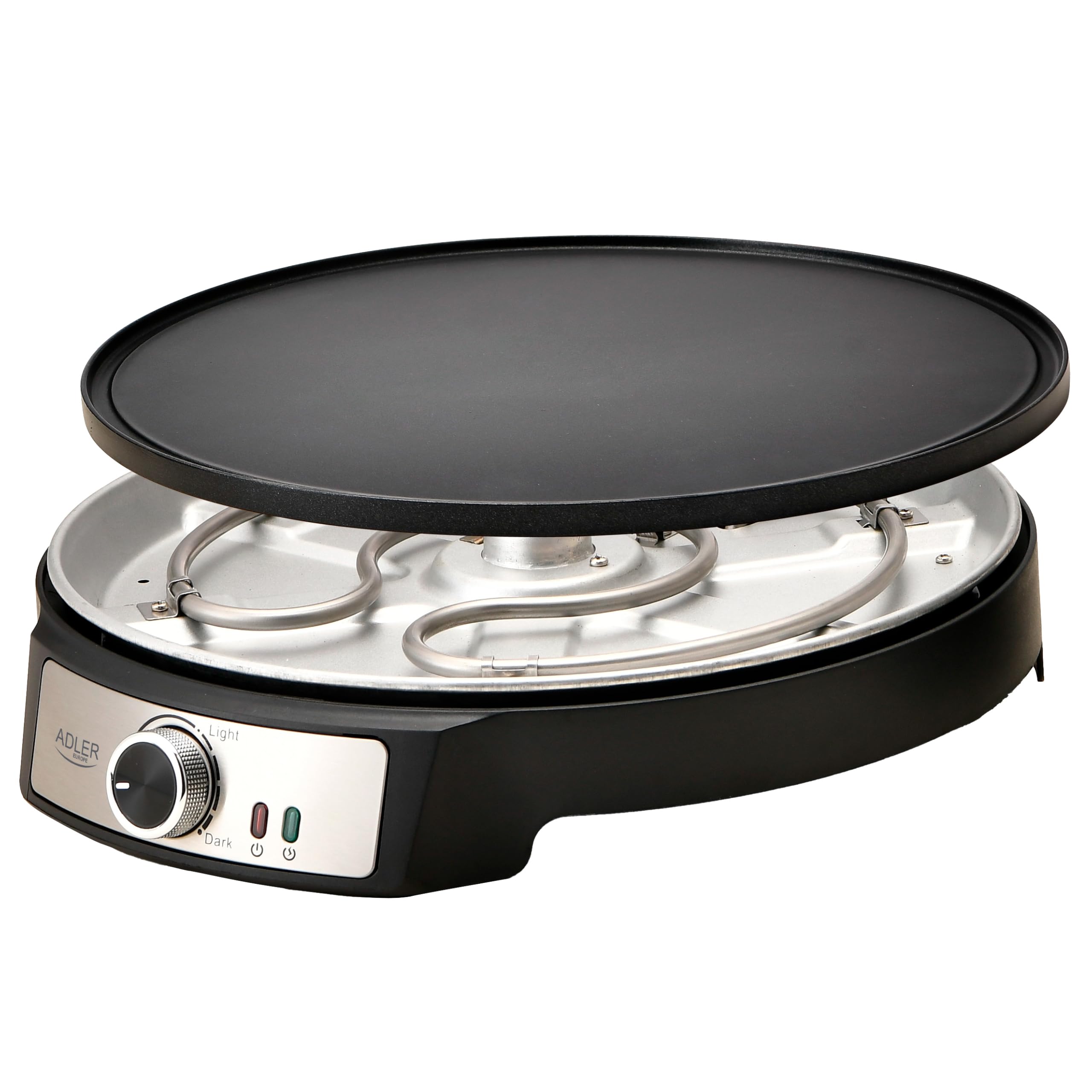 Adler Crepe Maker [Ø 30 cm] elektryczna z rozdzielaczem ciasta i łopatką | płyta do robienia naleśników z powłoką zapobiegającą przywieraniu + bezstopniowa regulacja temperatury | 1600 W pancake Maker