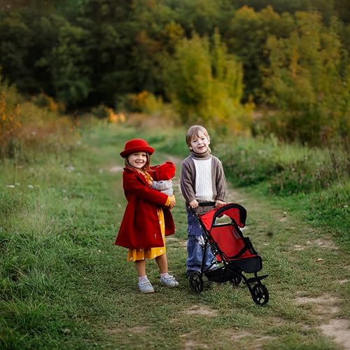 Miniatura 2 de Cochecito de muñeca de bebé para muñecas  Cochecito de muñeca de juguete para niños pequeños de 3 años en adelante, toldo ajustable y cesta de