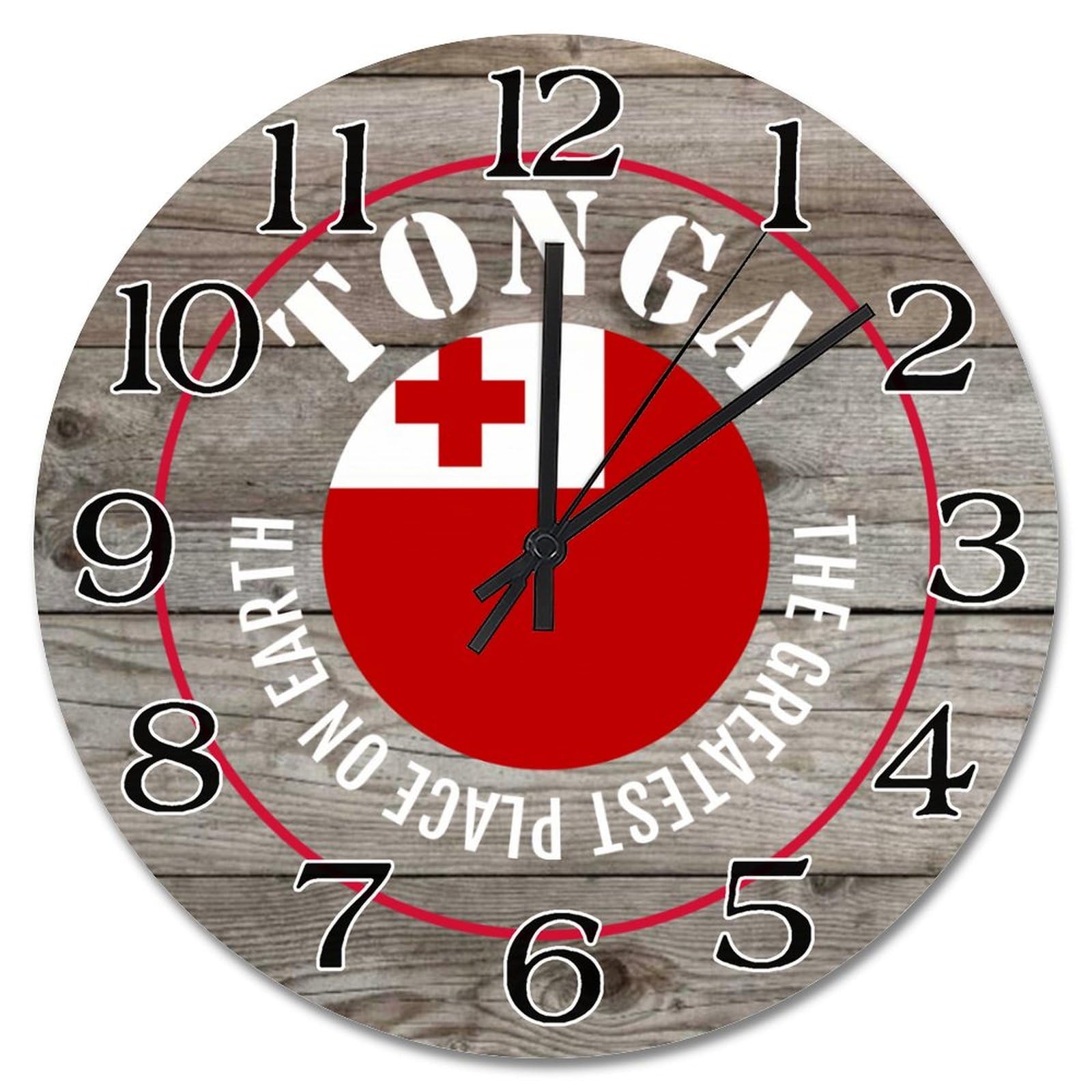 Horloge murale Tonga de qualité supérieure, style rustique et chic