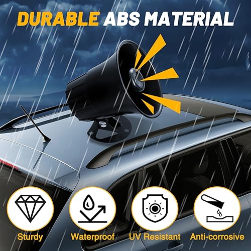 Miniatura 3 de Sirena de alarma de coche DC 12V 15W 115dB fuerte al aire libre con cable de alarma para seguridad en el hogarcoche de policíacarrito de golf