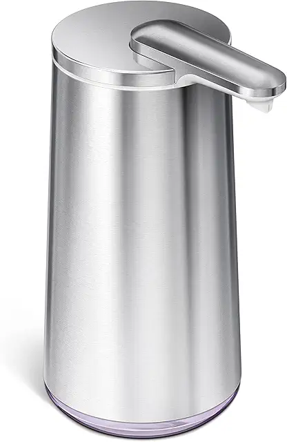 simplehuman Stainless Steel Touch-Free Foam Soap Dispenser, Silver, 295ml