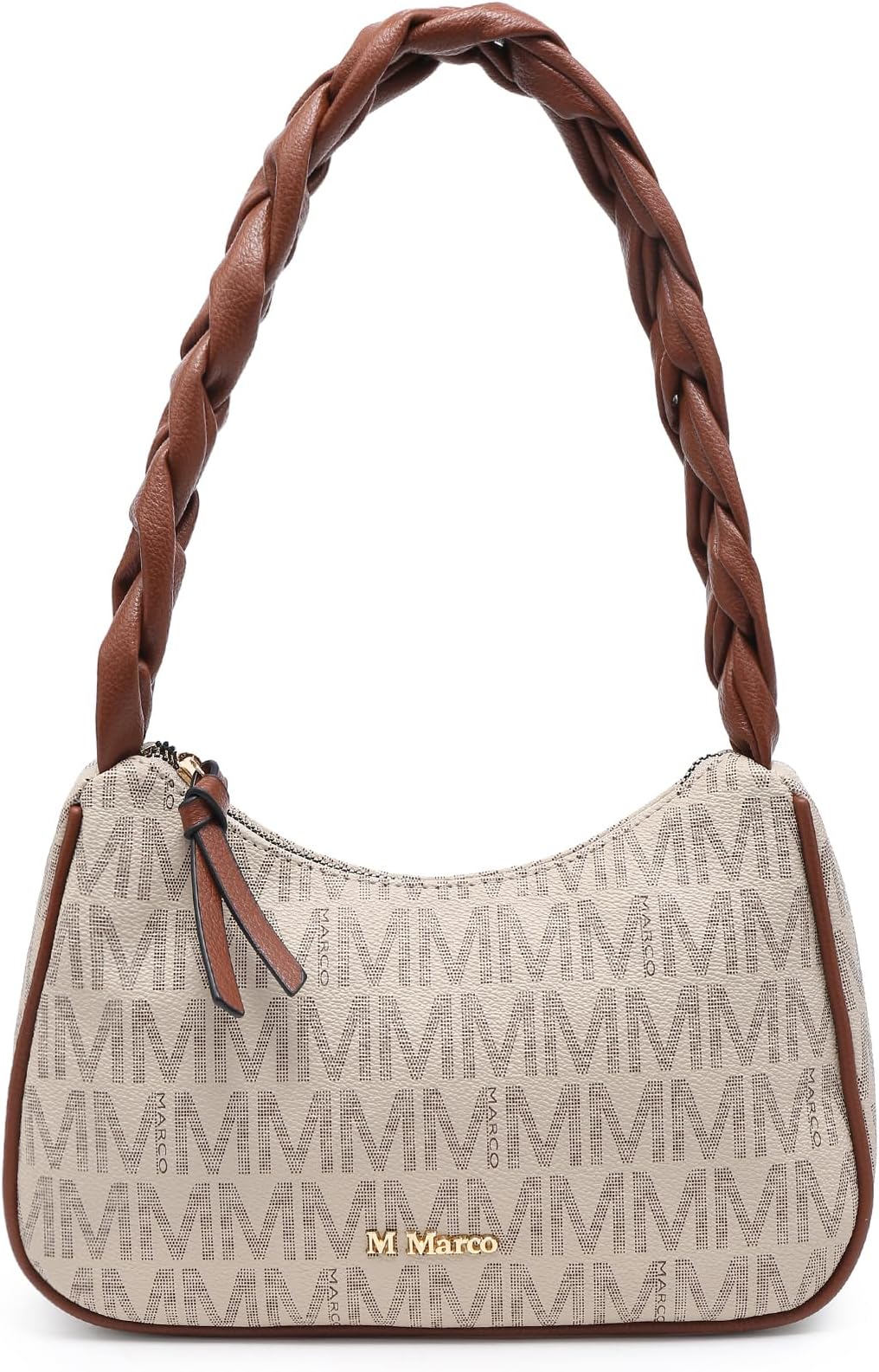 Braided Handle Tote Bag for Women - Medium Shoulder Bag with Textured Finish & Secure Zipperโ, Lightweight Zipper Hobo Purseโ