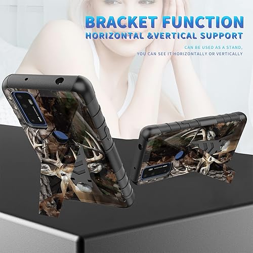 Miniatura 415 de AT&T Calypso 2 (U319AA) Funda con protector de pantalla de vidrio templado resistente con función atril integrado para debut de críquet, ciervo