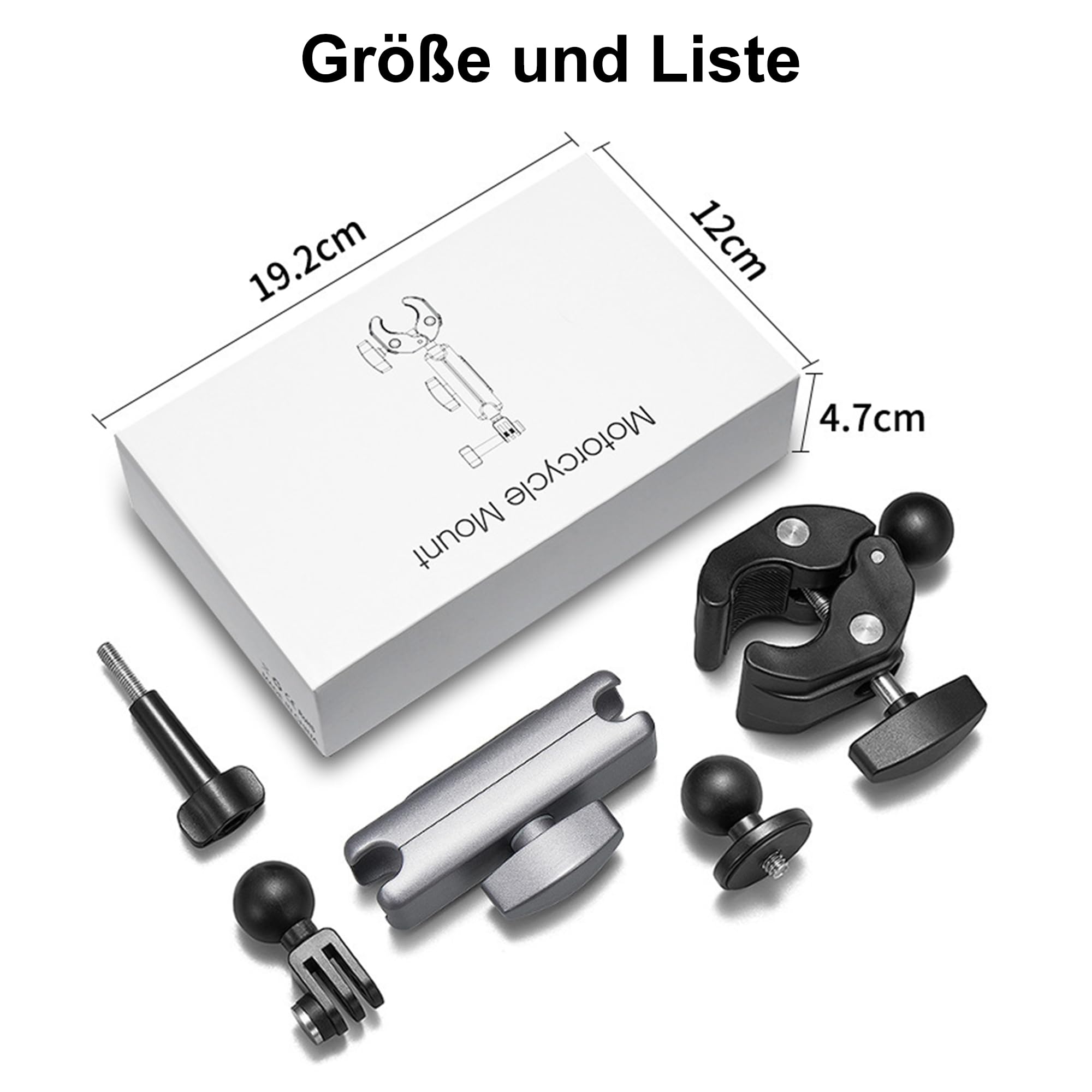 Support Moto Caméra Action Aluminium - Double Rotule 360°, Compatible GoPro Et Autres