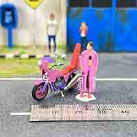 1/64 フィギュア 暴走族 バイク 4点 1/64 ミニカー ジオラマ 暴走族 フィギュアバイク 4点 即購入OK