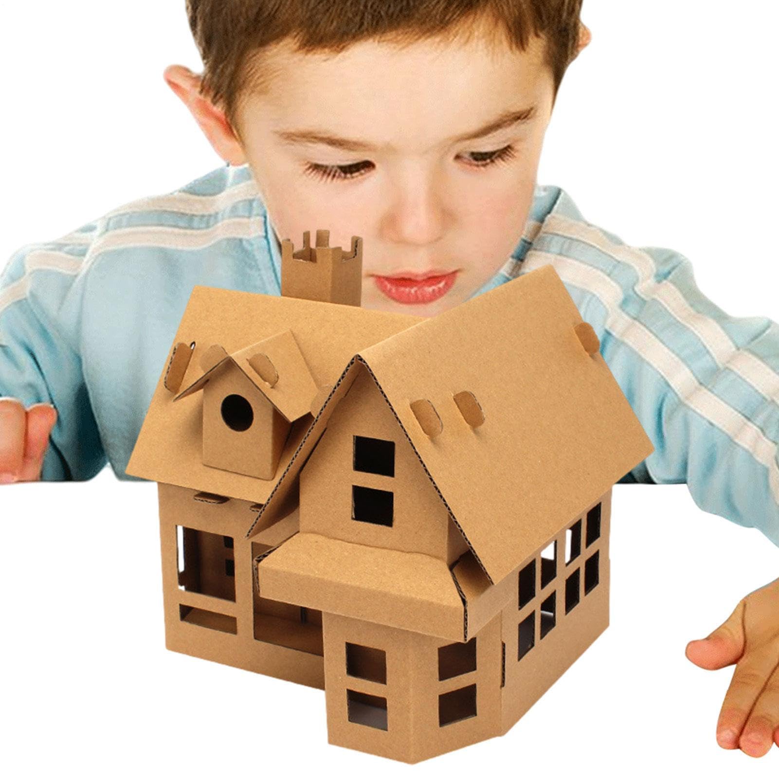 Coloring House Cardboard - Cardboard Playhouse For Kids - Paper Toys Making - Crisp KT Board, Cultivate Hands-on Ability, Concentration, Patience And Imagination, For Christmas