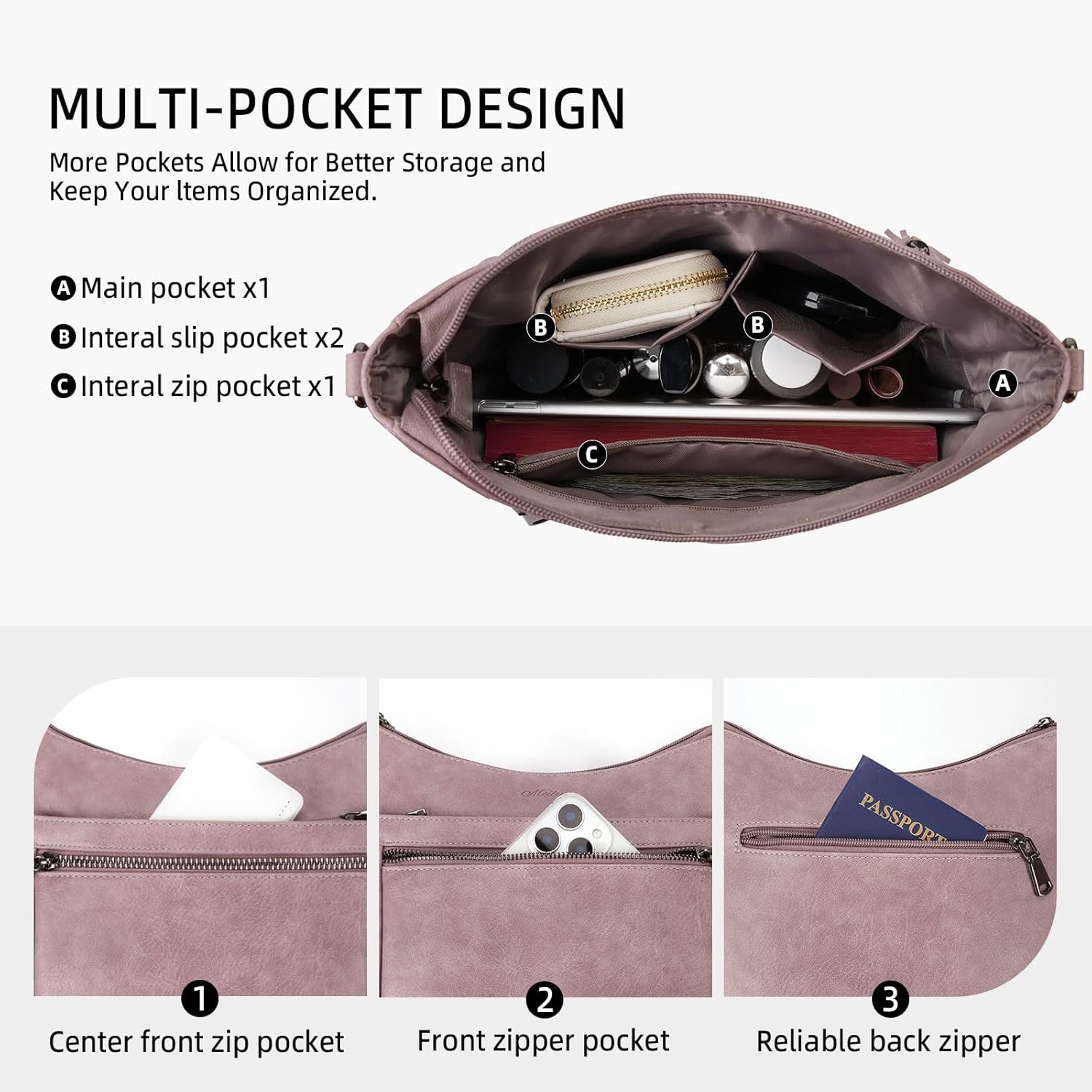 MEITRUE Crossbody Bags for Women Trendy,Vegan Leather Medium Crossbody Purse with Tassel Lightweight Shoulder Handbags