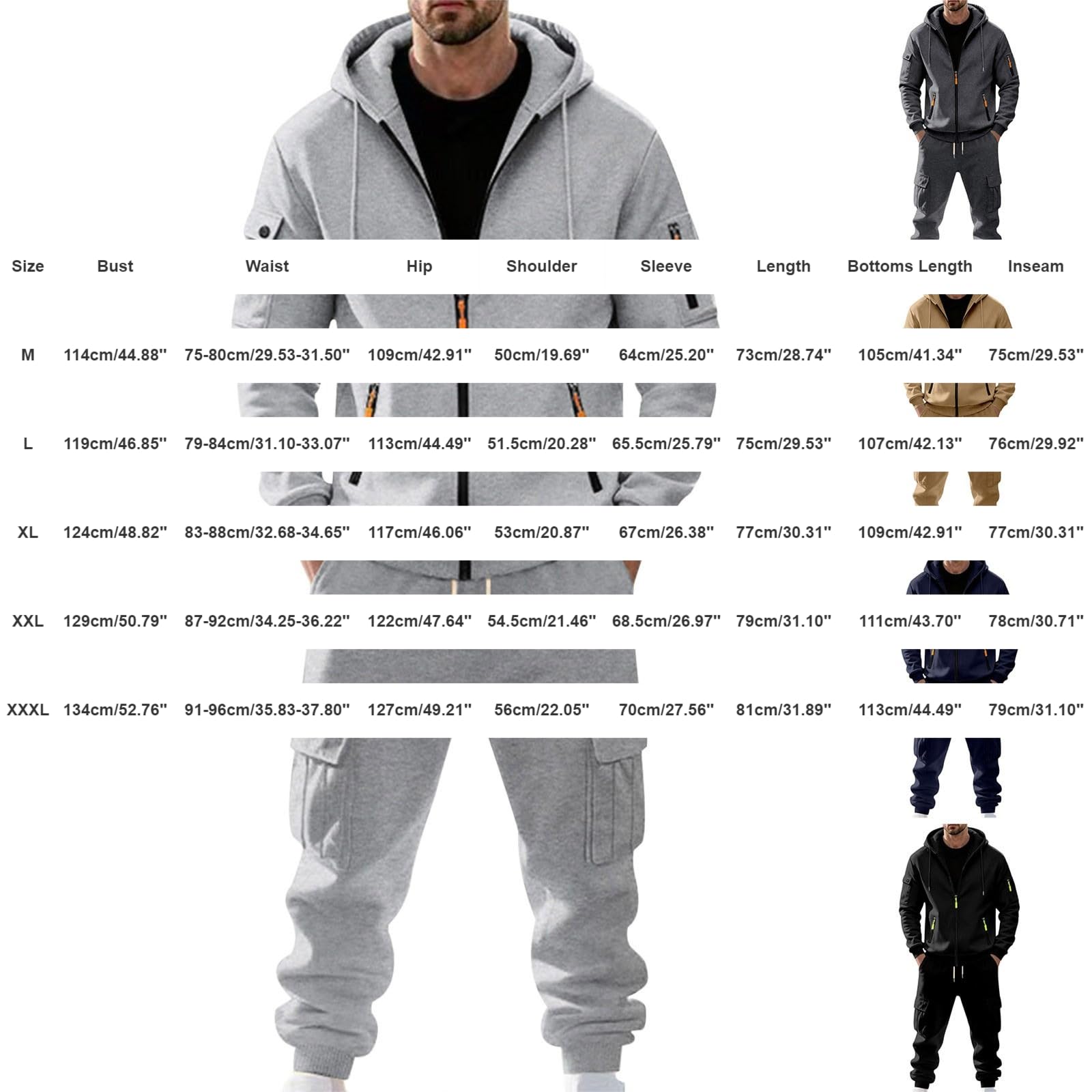 Jogginganzug Herren Sport Männer Set Fussball Tracksuit Freizeit Streetwear