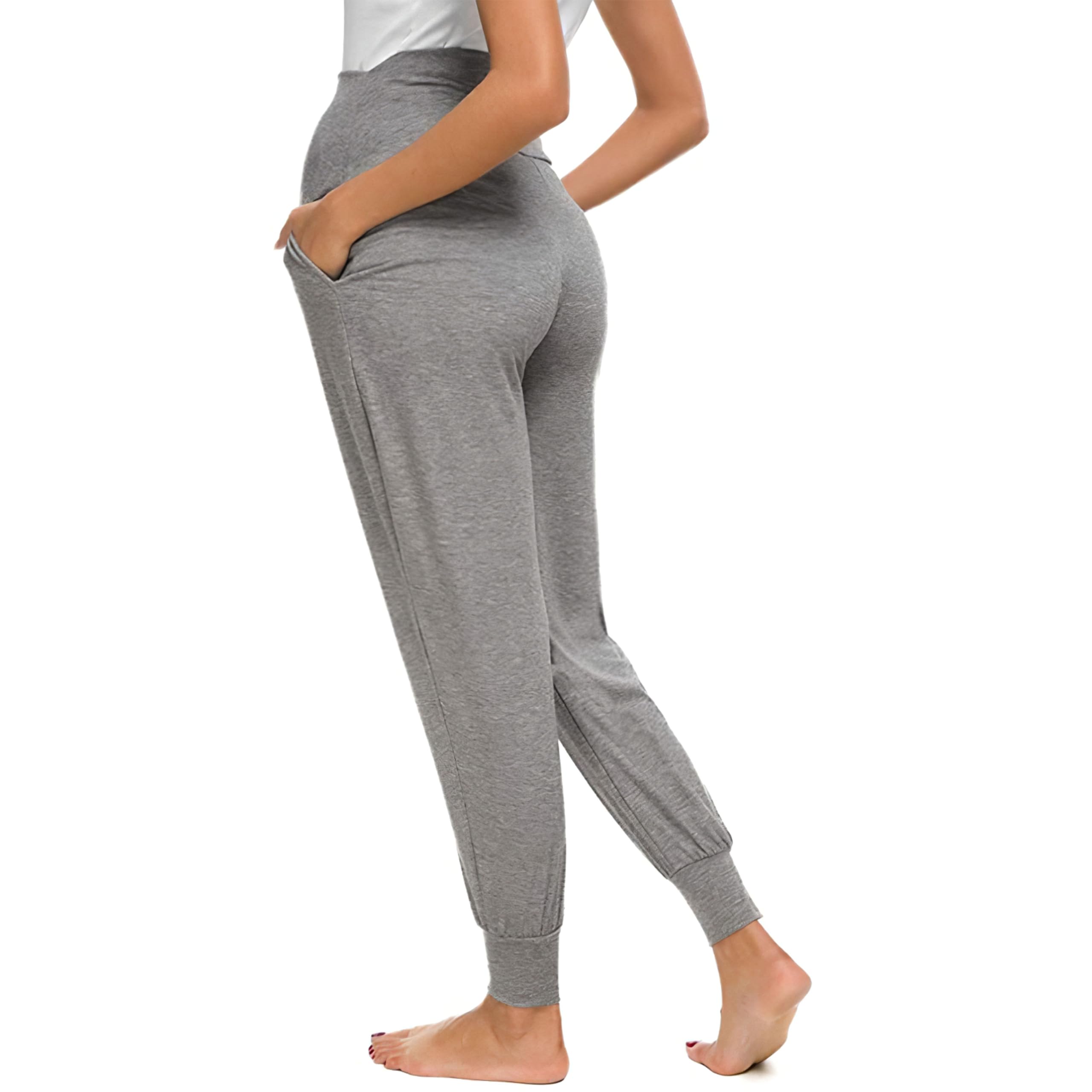 Pantalon de maternité baggy pour les loisirs et la grossesse - Pyjama - Pantalon de jogging - Pantalon long - Pantalon de yoga pour femme