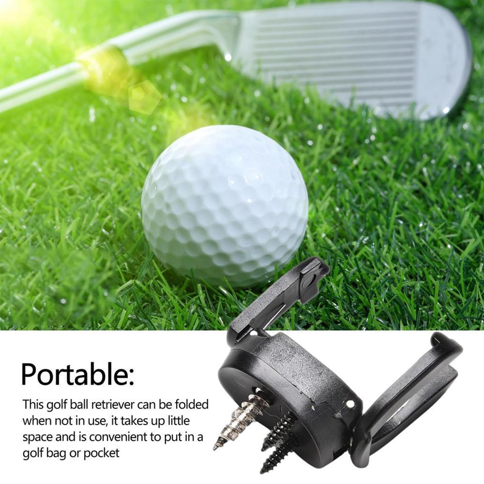 5 pezzi Golf Ball Retriever, Mini Putter Picker, Golf Ball Pick Up Tool, Golf Ball Pinze da golf, dispositivo di aspirazione per golf, in plastica, per palloni da golf, con ventosa, accessorio da