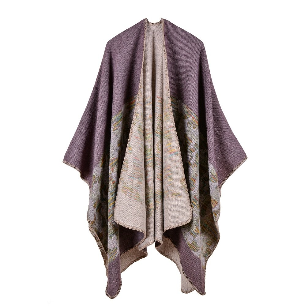 Bakerdani Womens Winter Wrap Blanket Poncho Cape Shawl Cardigans Sweater Coat