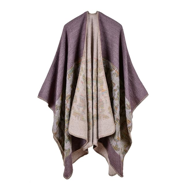 Bakerdani Womens Winter Wrap Blanket Poncho Cape Shawl Cardigans Sweater Coat