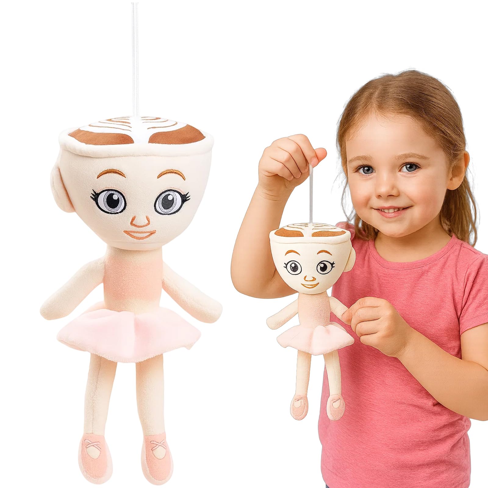 Ballerina Cappuccino Princess Plush Doll, Brain Rot Toys for Kids and Collectors, Soft Huggable Doll for Imaginative Play, Travel Companion and Gift Giving
