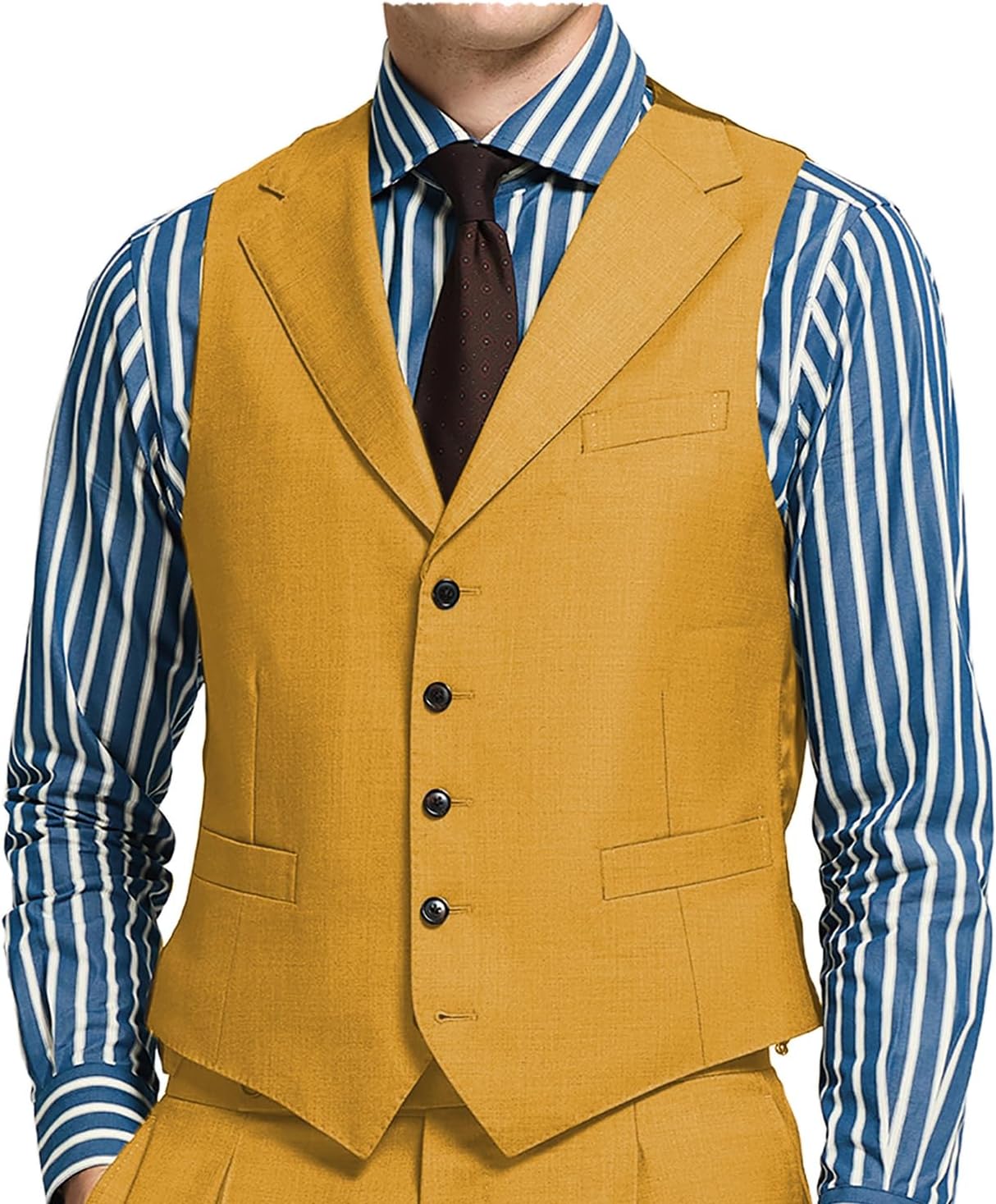 Rrongwn Chaleco De Traje Formal Para Hombre Para Boda, Clu00e1sico