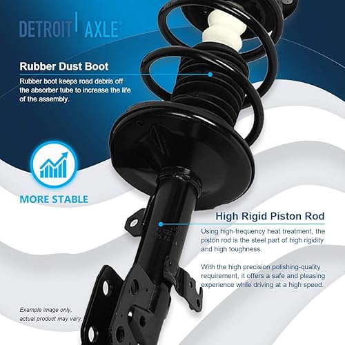 Miniatura 4 de Detroit Axle - Kit de suspensión delantera de 8 piezas de 1.8L para Toyota Corolla 2009-2013 Matrix 2011-2013, 2 puntales con resorte helicoidal, 2
