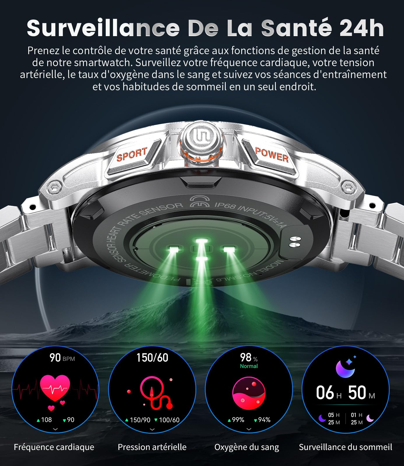 Orologio da uomo militare con chiamata Bluetooth, 1,43" AMOLED Smartwatch con 3 cinturini, impermeabile 5ATM, 110+ modalità sportive, frequenza cardiaca/SpO2/monitoraggio del sonno Android iOS