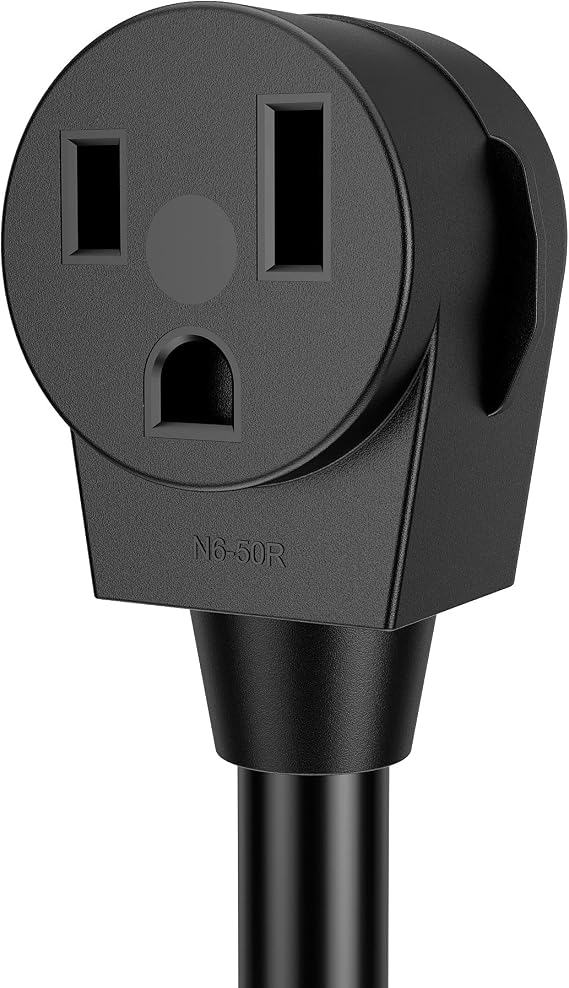ACKING Welder Adapter Generator Cord 4 Prong Nema 14-30P to 3 Prong 6-50R 240 V Welder Dryer EV Charger Adapter Power Cord Adapter Heavy Duty STW 10AWG x 3C 250V 12500 Watt