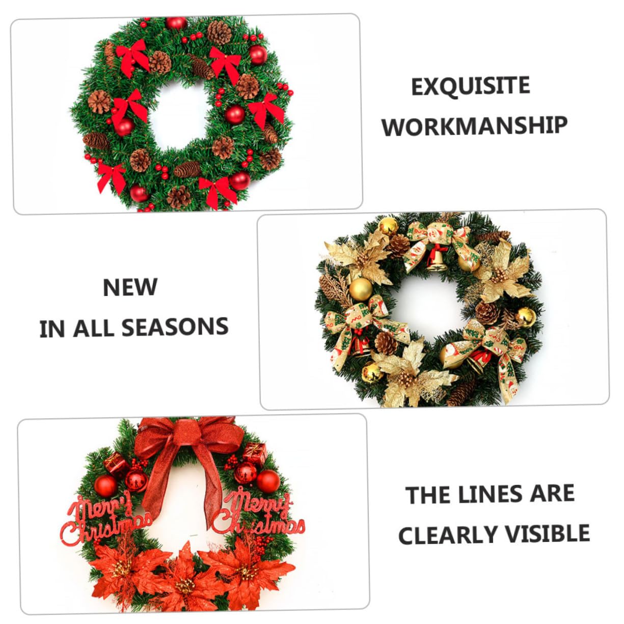Ciieeo 2 Piezas Guirnalda Navideña DIY Marco Plástico para Manualidades Decorativas Puertas Paredes y Fiestas Hogar Navidad