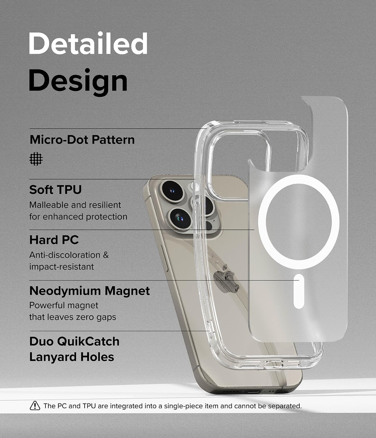Ringke Fusion for iPhone 15 Pro Case [Compatible with MagSafe] Oil & Dirt Resistant Anti-Fingerprint Technology Prevents Oily Smudges - Magnetic Matte Clear