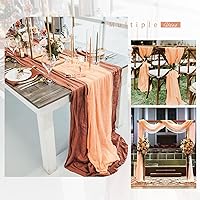 Vista 161 de Showgeous 10 Pack Baby Pink Cheesecloth Table Runner 10FT Long Semi-Sheer Gauze Table Runner Boho or Rustic Wedding Decor for Wedding Decor Arch